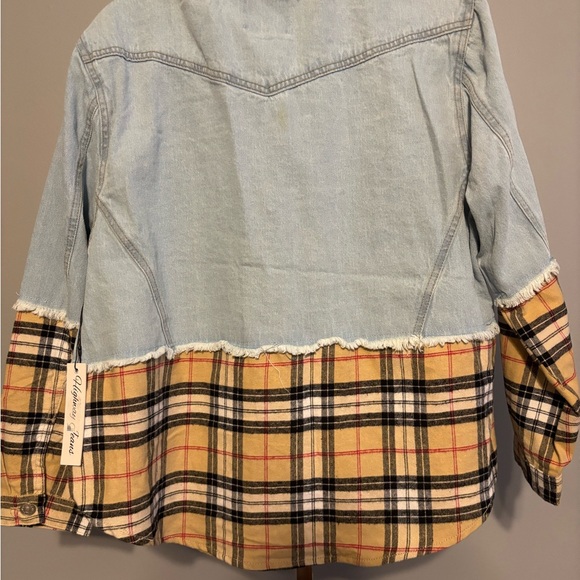 HighwayJean Two-Tone Denim and Plaid Jacket size small NWT - Picture 6 of 8